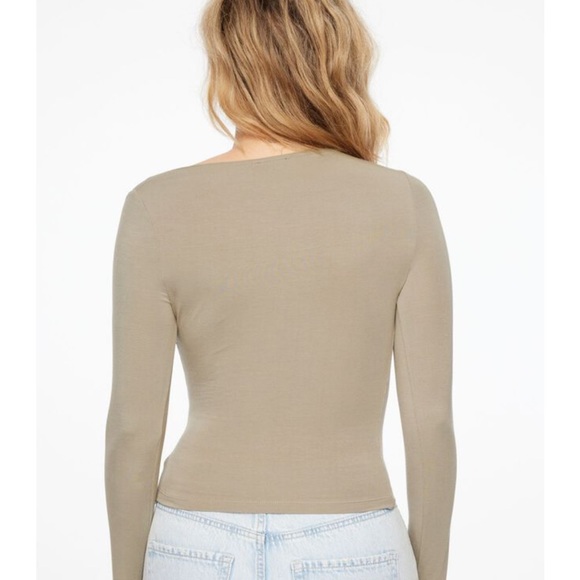 DYNAMITE Jersey Draped Top (NWOT) - Picture 2 of 3